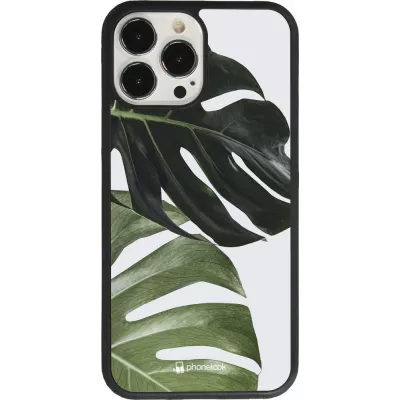 iPhone 13 Pro Max Case Hülle - Silikon schwarz Monstera Plant