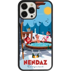 Coque iPhone 13 Pro Max - Silicone rigide noir Nendaz Mountain Jacuzzi