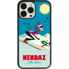 Coque iPhone 13 Pro Max - Silicone rigide noir Nendaz Ski Downhill