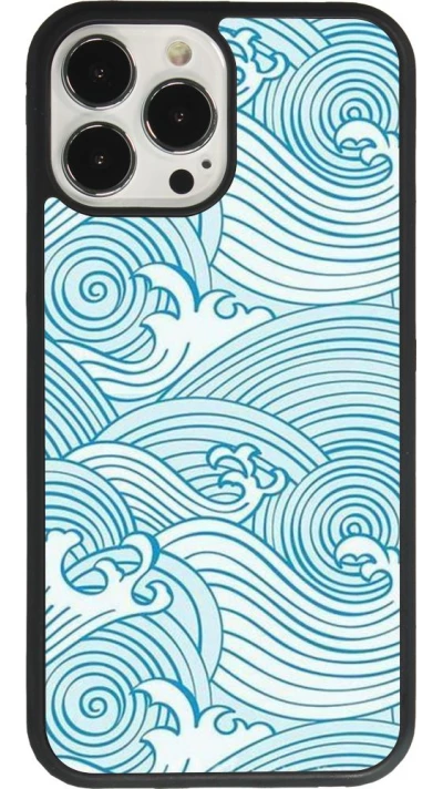 Coque iPhone 13 Pro Max - Silicone rigide noir Ocean Waves