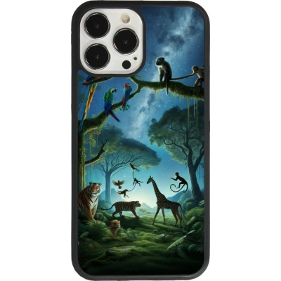 iPhone 13 Pro Max Case Hülle - Silikon schwarz Paradies der exotischen Tiere