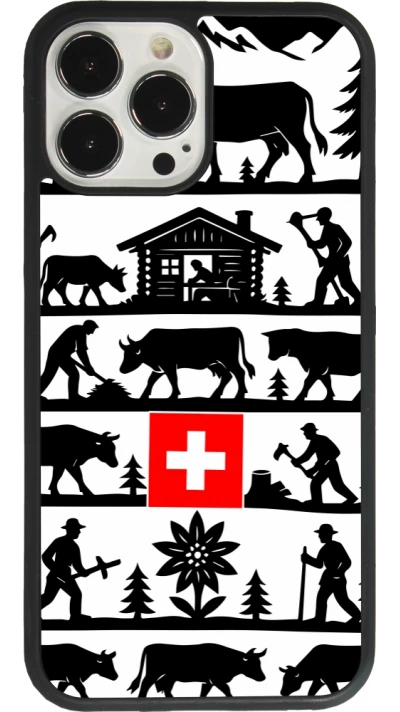 Coque iPhone 13 Pro Max - Silicone rigide noir Poya Suisse 1