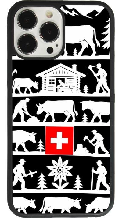 Coque iPhone 13 Pro Max - Silicone rigide noir Poya Suisse 1 noir