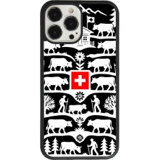 Coque iPhone 13 Pro Max - Silicone rigide noir Poya Suisse 3 noir