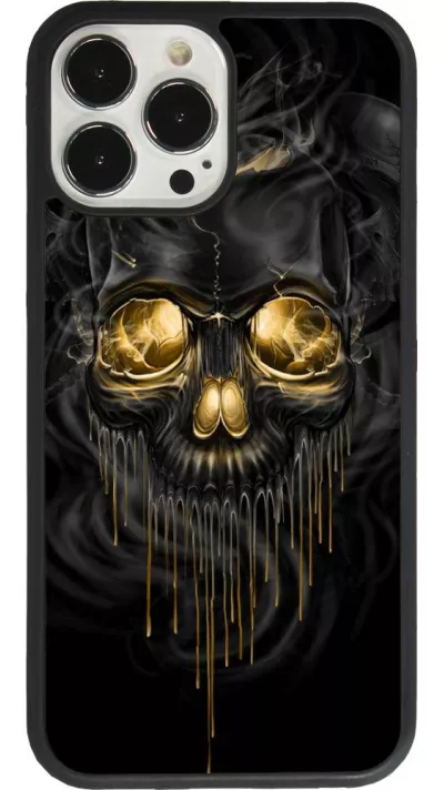 Coque iPhone 13 Pro Max - Silicone rigide noir Skull 02