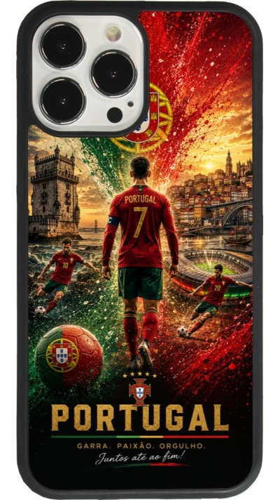 iPhone 13 Pro Max Case Hülle - Silikon schwarz Fussball Portugal splash 2026