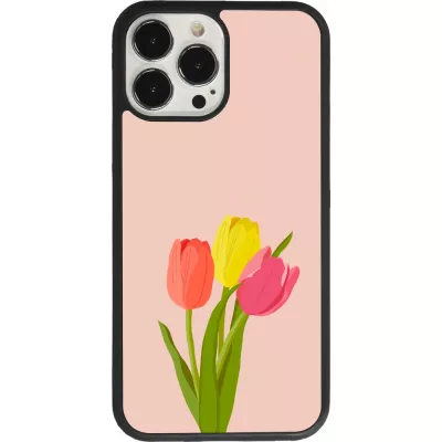 iPhone 13 Pro Max Case Hülle - Silikon schwarz Spring 23 tulip trio