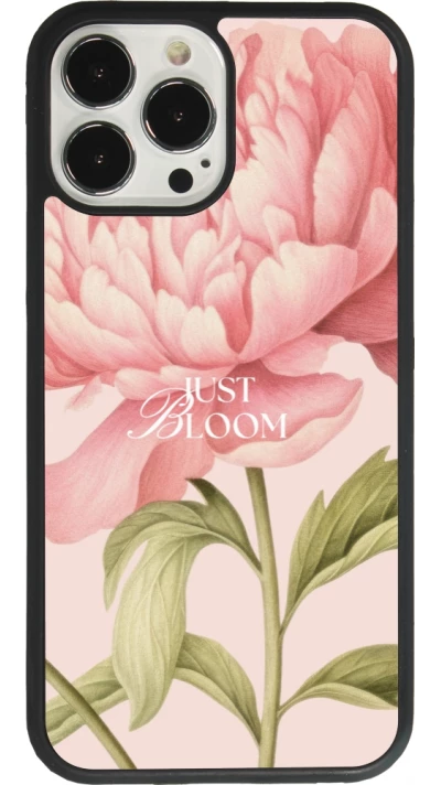 Coque iPhone 13 Pro Max - Silicone rigide noir Just Bloom Spring 2026