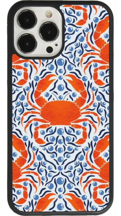 Coque iPhone 13 Pro Max - Silicone rigide noir Crabs and pearls Summer 2026