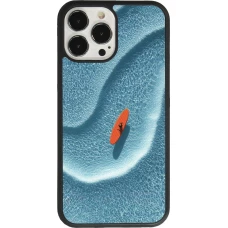 Coque iPhone 13 Pro Max - Silicone rigide noir Orange surf Summer 2026