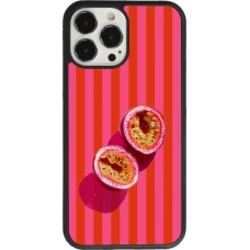 Coque iPhone 13 Pro Max - Silicone rigide noir Passion fruit Summer 2026