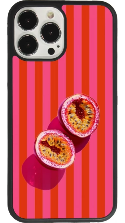 Coque iPhone 13 Pro Max - Silicone rigide noir Passion fruit Summer 2026