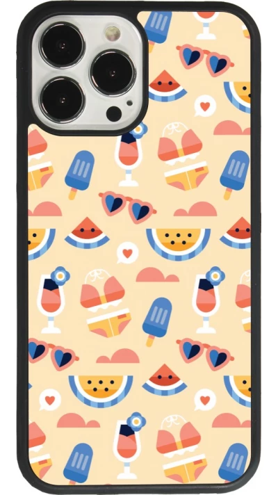 Coque iPhone 13 Pro Max - Silicone rigide noir Pattern Summer 2026