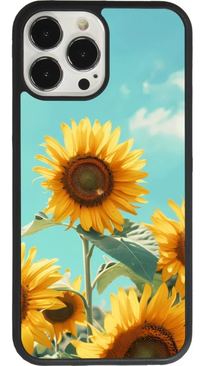 Coque iPhone 13 Pro Max - Silicone rigide noir Sunflowers Summer 2026
