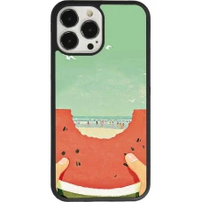 Coque iPhone 13 Pro Max - Silicone rigide noir Views through a watermelon Summer 2026