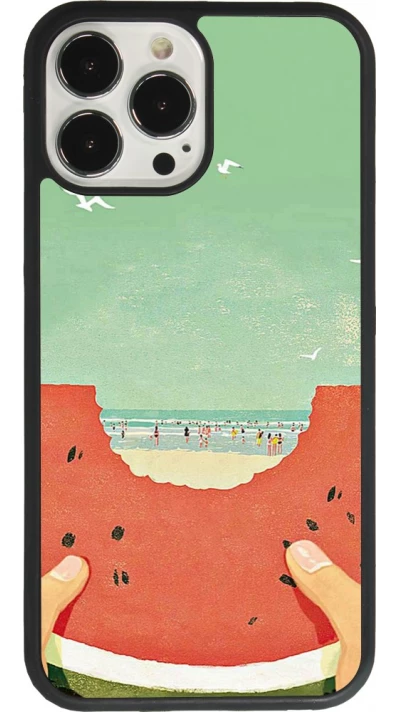 Coque iPhone 13 Pro Max - Silicone rigide noir Views through a watermelon Summer 2026