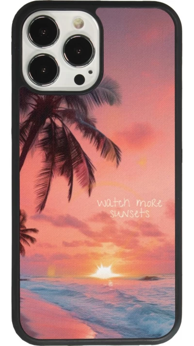 Coque iPhone 13 Pro Max - Silicone rigide noir Watch more sunsets Summer 2026