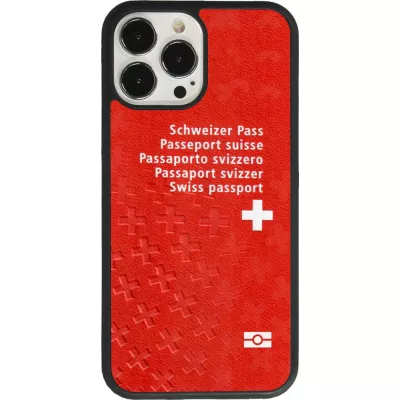 iPhone 13 Pro Max Case Hülle - Silikon schwarz Swiss Passport