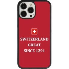Coque iPhone 13 Pro Max - Silicone rigide noir Switzerland Great Since 1291