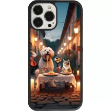 iPhone 13 Pro Max Case Hülle - Silikon schwarz Valentin 2024 Hund & Katze Kerzenlicht