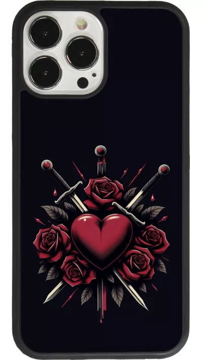 iPhone 13 Pro Max Case Hülle - Silikon schwarz Valentine 2024 gothic love