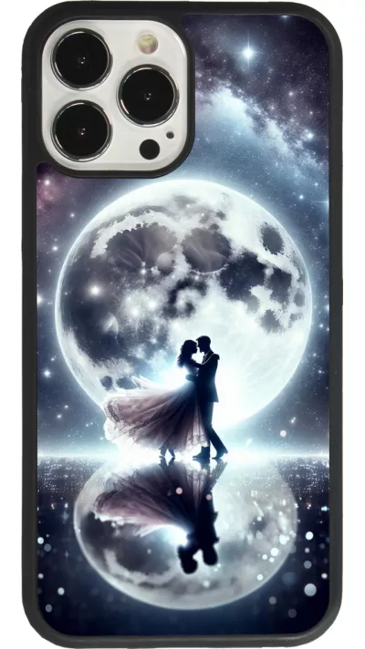iPhone 13 Pro Max Case Hülle - Silikon schwarz Valentin 2024 Liebe unter dem Mond