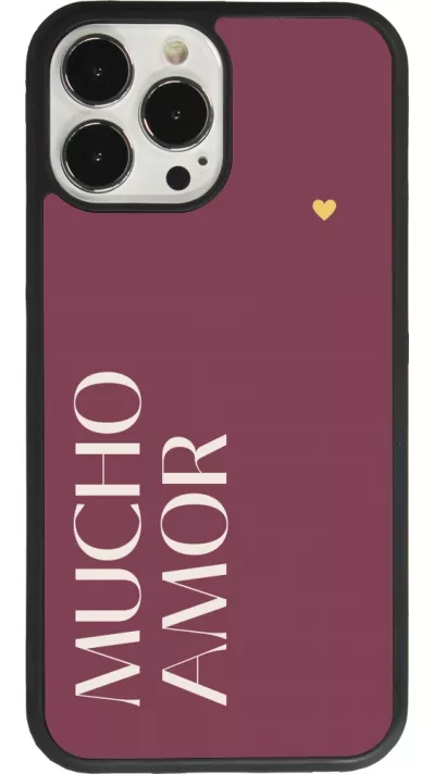 iPhone 13 Pro Max Case Hülle - Silikon schwarz Valentine 2024 mucho amor rosado