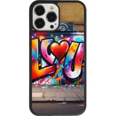 iPhone 13 Pro Max Case Hülle - Silikon schwarz Valentin 2025 Liebe U Tag