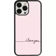 iPhone 13 Pro Max Case Hülle - Silikon schwarz Valentine 2023 i love you writing