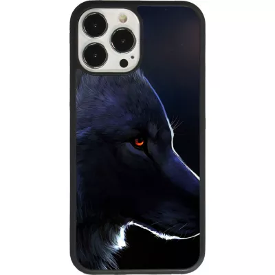 Coque iPhone 13 Pro Max - Silicone rigide noir Wolf Shape