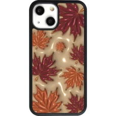 Coque iPhone 13 mini - Silicone rigide noir Autumn 26 3D leaves