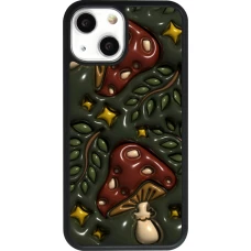 Coque iPhone 13 mini - Silicone rigide noir Autumn 26 3D mushrooms