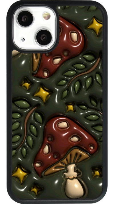 Coque iPhone 13 mini - Silicone rigide noir Autumn 26 3D mushrooms