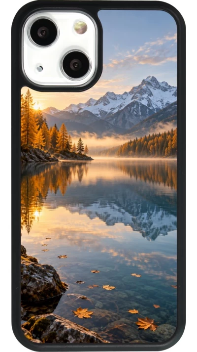 Coque iPhone 13 mini - Silicone rigide noir Autumn 26 Autumn lake