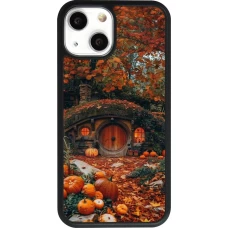 Coque iPhone 13 mini - Silicone rigide noir Autumn 26 Hobbit house