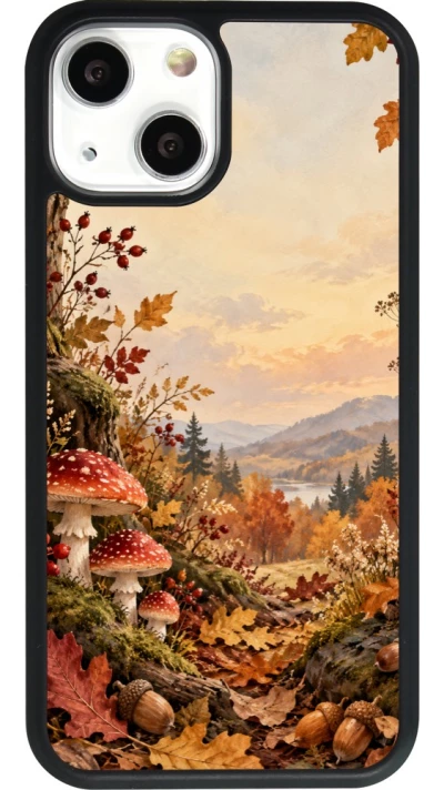 Coque iPhone 13 mini - Silicone rigide noir Autumn 26 Illustrated Autumn