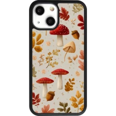 Coque iPhone 13 mini - Silicone rigide noir Autumn 26 Mushrooms and leaves