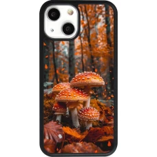 Coque iPhone 13 mini - Silicone rigide noir Autumn 26 Mushrooms in the woods