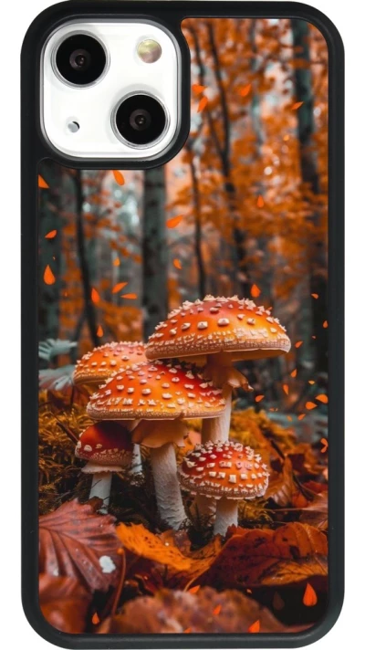 Coque iPhone 13 mini - Silicone rigide noir Autumn 26 Mushrooms in the woods