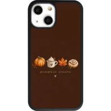 Coque iPhone 13 mini - Silicone rigide noir Autumn 26 Pumpkin season