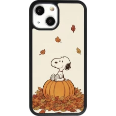 Coque iPhone 13 mini - Silicone rigide noir Autumn 26 Snoopy autumn