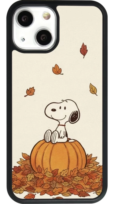 Coque iPhone 13 mini - Silicone rigide noir Autumn 26 Snoopy autumn