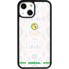 Coque iPhone 13 mini - Silicone rigide noir Maillot de football Sénégal 2026 personnalisable