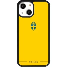 iPhone 13 mini Case Hülle - Silikon schwarz Schweden 2026 personalisierbares Fussballtrikot