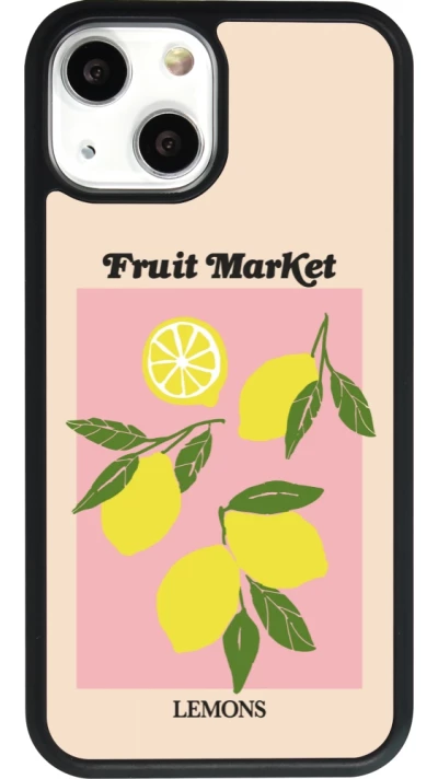 iPhone 13 mini Case Hülle - Silikon schwarz Fruit market lemons 2026