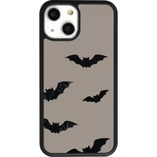 Coque iPhone 13 mini - Silicone rigide noir Halloween 2026 Bats