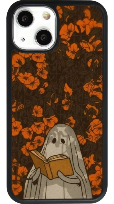 Coque iPhone 13 mini - Silicone rigide noir Halloween 2026 Ghost reading