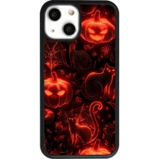 Coque iPhone 13 mini - Silicone rigide noir Halloween 2026 Pattern Halloween