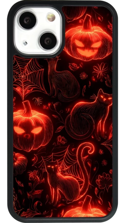 Coque iPhone 13 mini - Silicone rigide noir Halloween 2026 Pattern Halloween