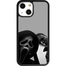 Coque iPhone 13 mini - Silicone rigide noir Halloween 2026 Scream and Michael Myers